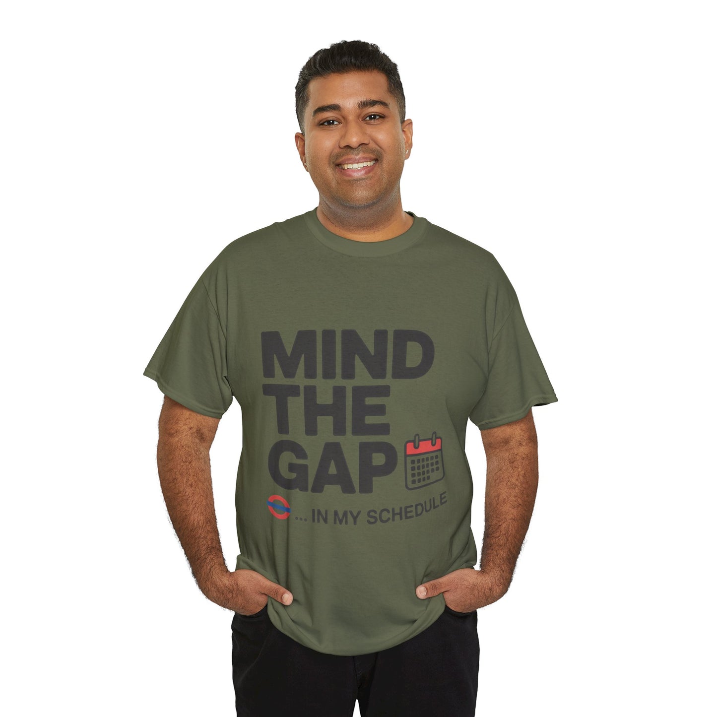Funny Mind The Gap T-Shirt for Men, London Underground Inspired Schedule Tee, Office Humor Shirt