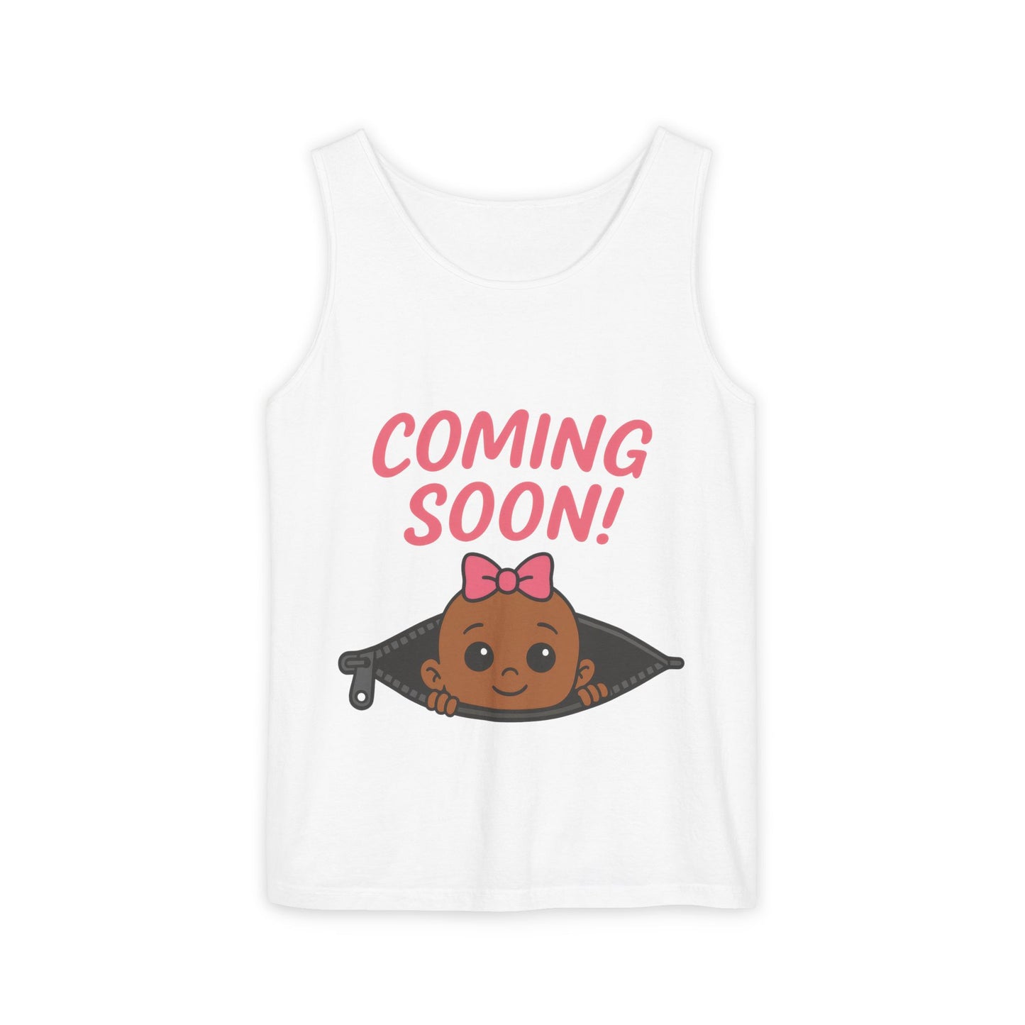 Coming Soon Maternity  Tank Top, Cute Baby Girl Pregnancy Announcement Shirt, Expecting Mom Gift, Gender Reveal Tank, Baby Shower Gift