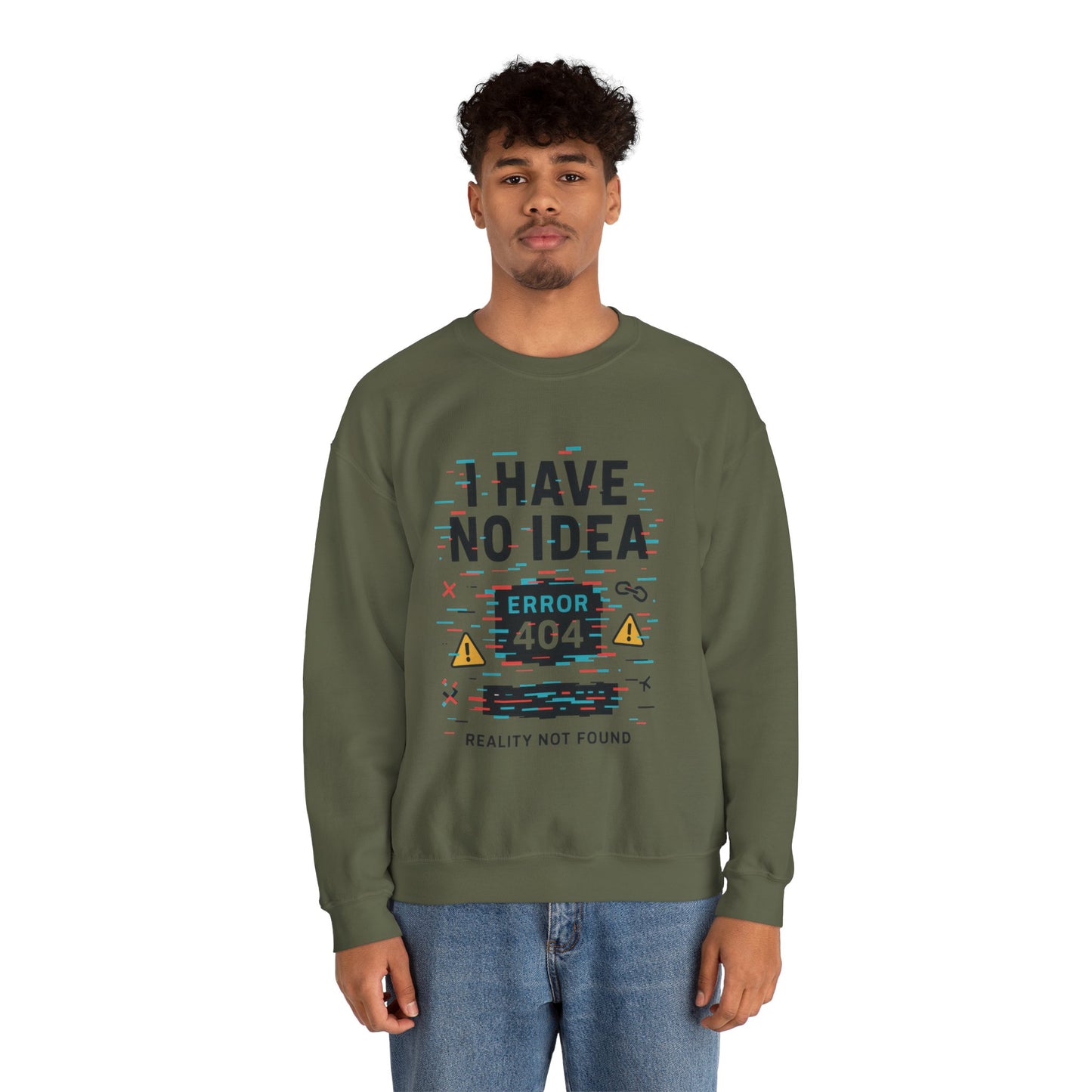 Error 404 Humor Crewneck Sweatshirt, Comfy Unisex Oversized Sweater, Fun Casual Wear, Tech Lover Gift, Everyday Loungewear