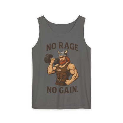 No Rage No Gain Viking Gym Tank Top, Funny Muscle Workout Tee, Barbarian Fitness Tank for Men, Gym Wear, Workout Gear, Casual Summer Outfit