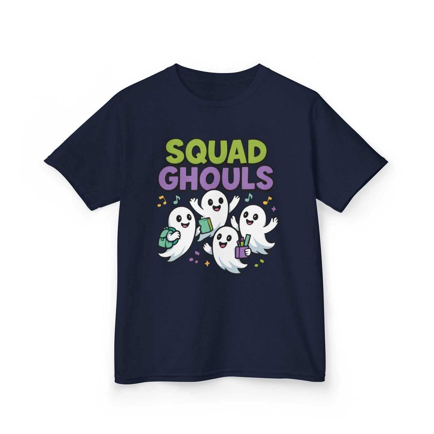Kids Squad Ghouls T-Shirt, Cute Ghost Friends School Shirt, Halloween Back to School Tee for Boys & Girls