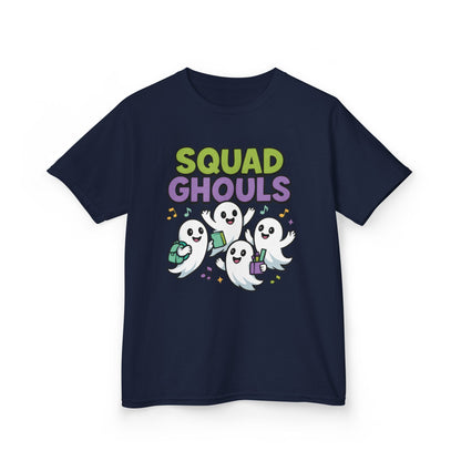 Kids Squad Ghouls T-Shirt, Cute Ghost Friends School Shirt, Halloween Back to School Tee for Boys & Girls