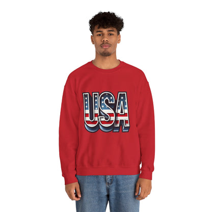USA Patriotic Crewneck Sweatshirt for All Seasons, Cozy Sweatshirt for Independence Day, Casual Wear, Gift for Friends and Family