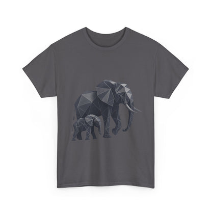 Geometric Elephant Tee - Minimalist Art Shirt, Nature Lover Gift, Animal Print T-Shirt, Unisex Cotton Tee, Eco-Friendly Wear