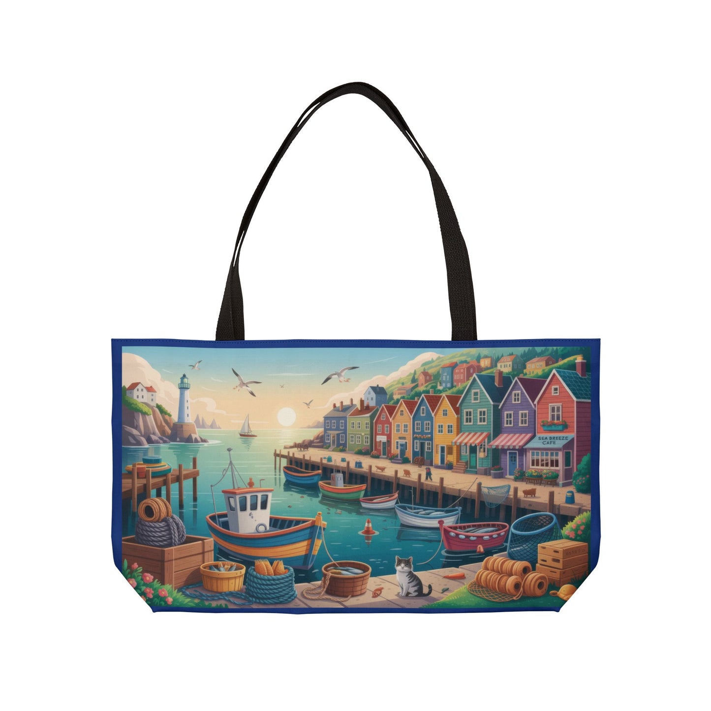 Scenic Coastal Weekender Tote Bag, Beach Bag, Travel Tote, Weekend Getaway Essential, Eco-Friendly Shopper, Summer Adventure Companion