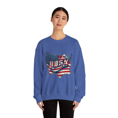 Patriotic USA Crewneck Sweatshirt, Unisex Sweatshirt, American Flag Apparel, Casual Comfort, Great for Independence Day and Holidays