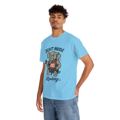 Beast Mode Elephant Gym Shirt, Funny Workout T-Shirt For Men, Max Power Fitness Tee, Beast Mode Loading Graphic, Gym Motivation Gift