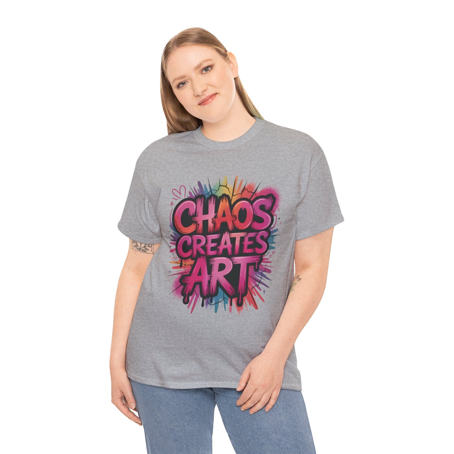 Chaos Creates Art Colorful Graffiti Womens Graphic Tee, Graffiti Shirt, Streetwear Tee