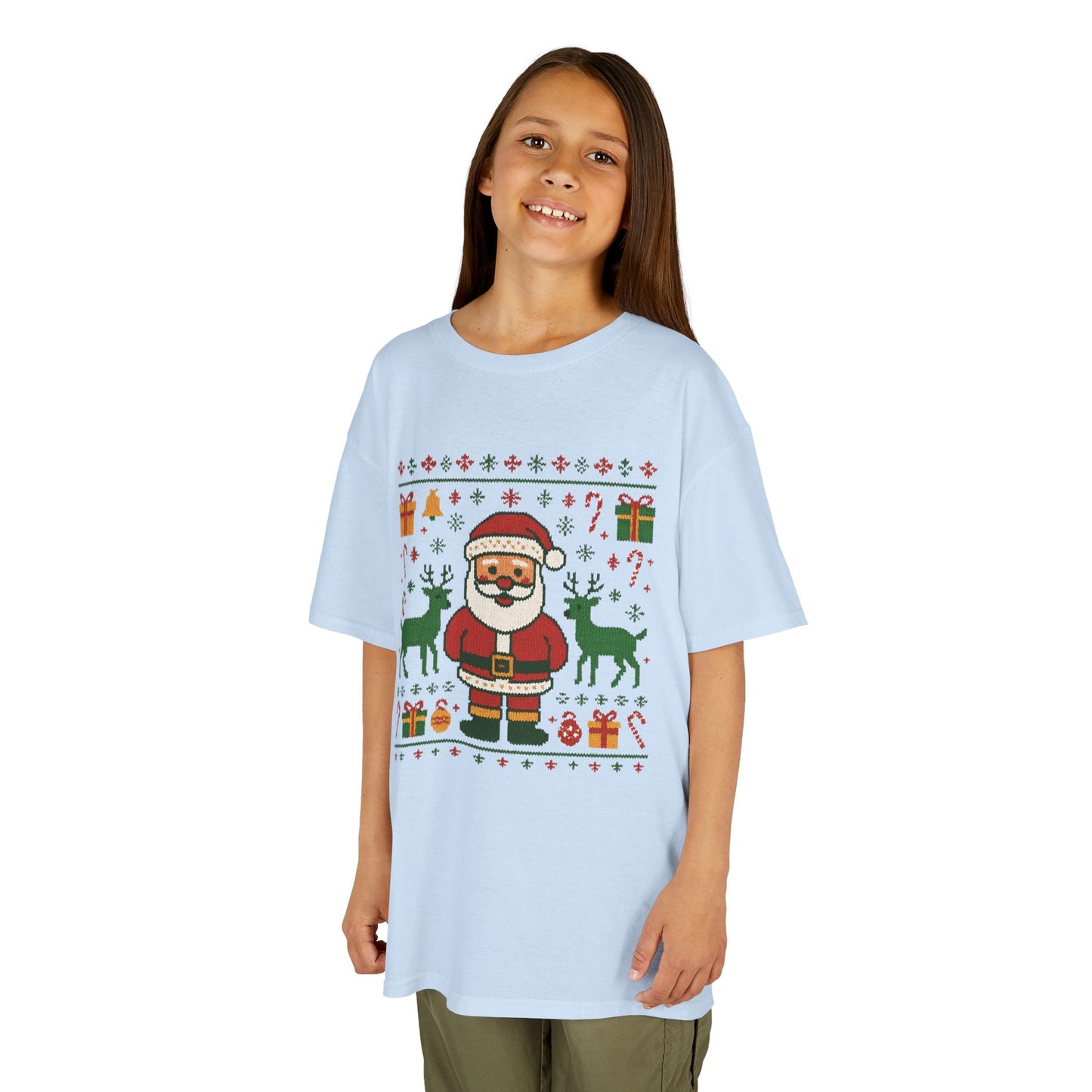 Kids Santa Christmas Shirt, Holiday Style Kids Sweater