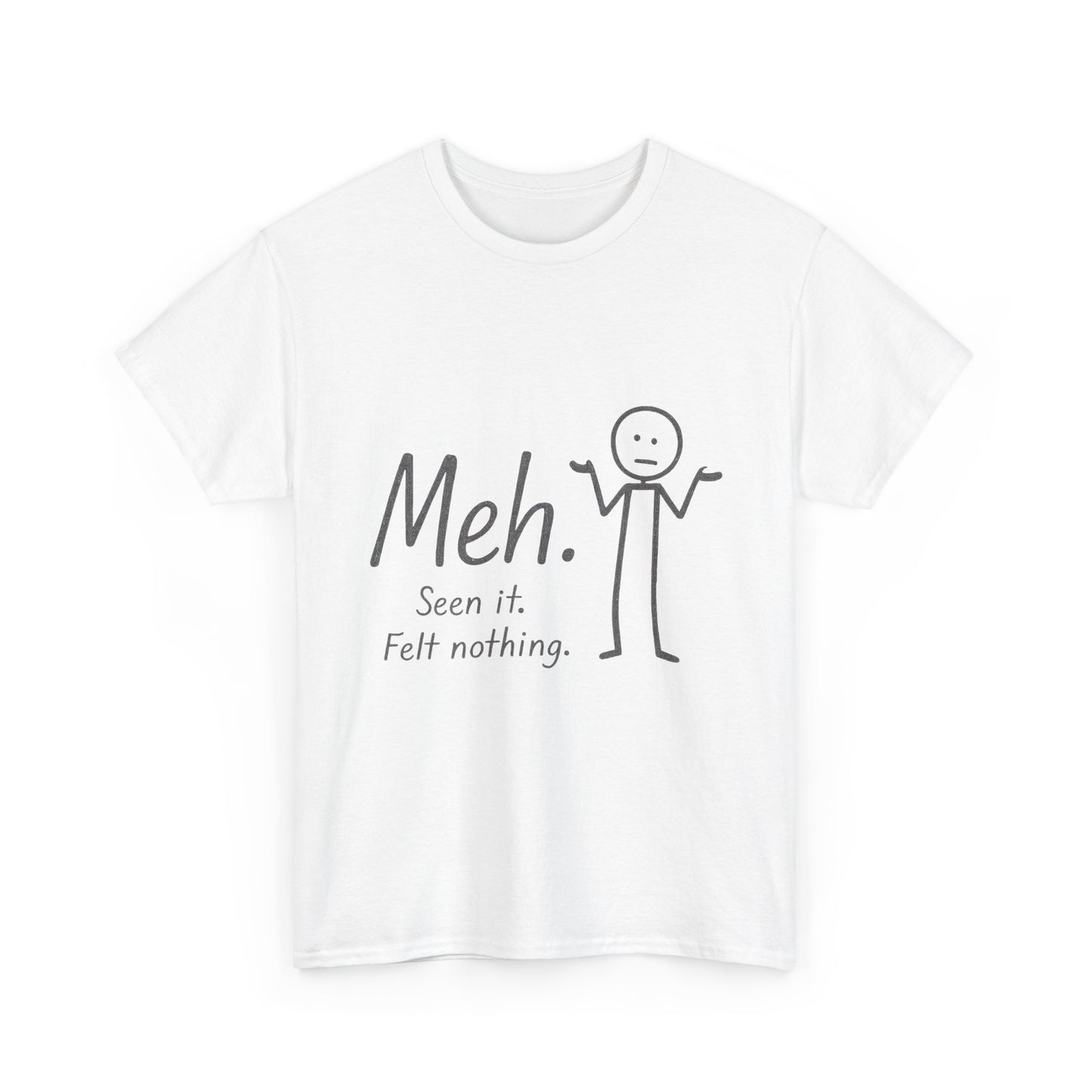 Funny Women's Heavy Cotton Tee, 'Meh' Graphic Shirt, Perfect Gift for Sarcastic Friends, Casual Wear, Birthdays, Everyday Humor, Comfy Tee
