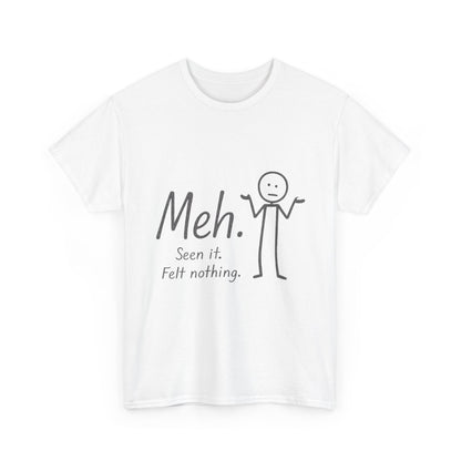 Funny Women's Heavy Cotton Tee, 'Meh' Graphic Shirt, Perfect Gift for Sarcastic Friends, Casual Wear, Birthdays, Everyday Humor, Comfy Tee