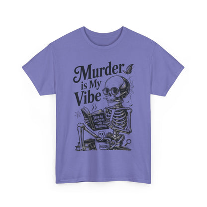 Womens Heavy Cotton Tee - "Murder is My Vibe" Graphic Shirt for Ghoulish Vibes, Halloween Fun, Spooky Season, Casual Wear, Gift for [...]