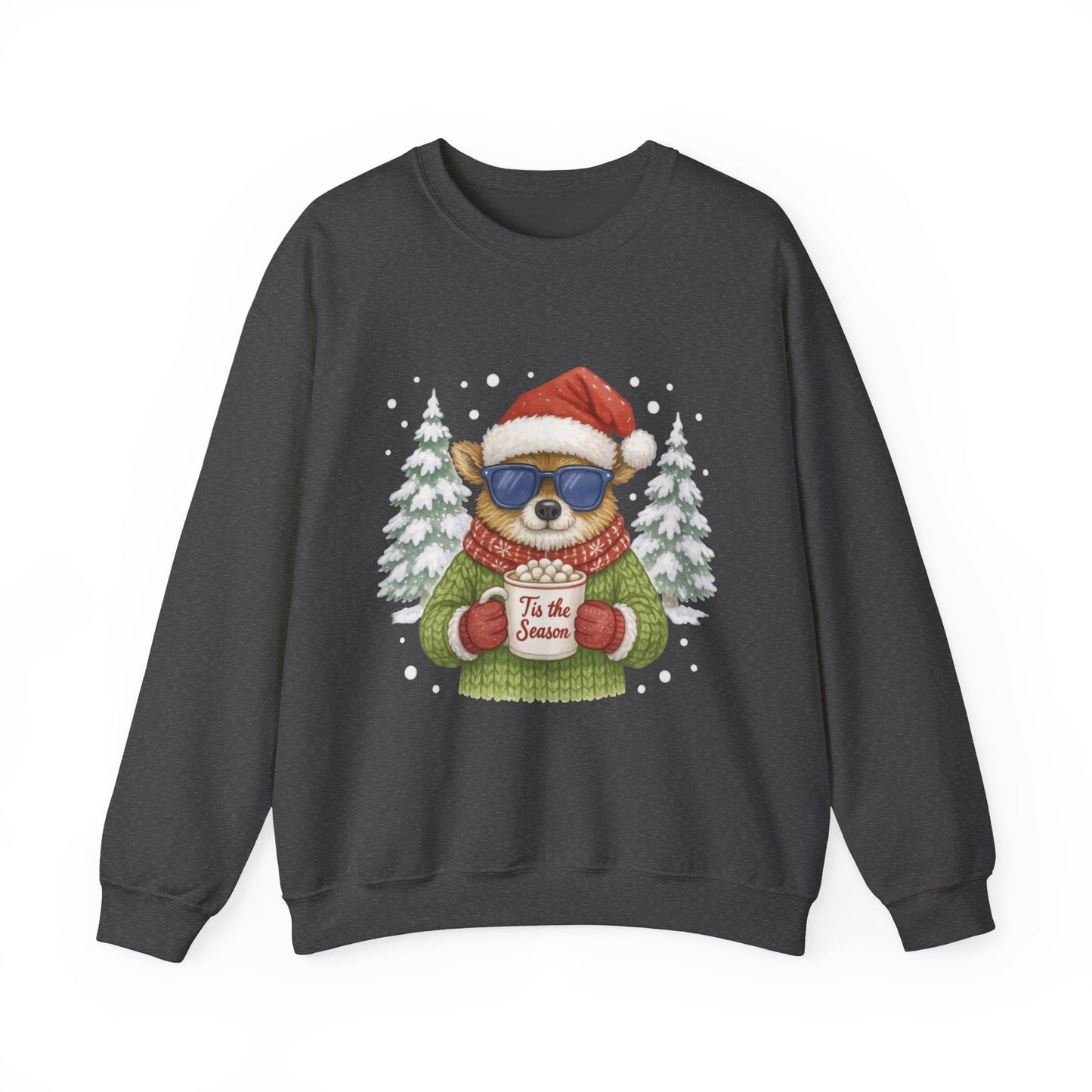 Women's Tis the Season Christmas Sweatshirt, Festive Reindeer Pullover