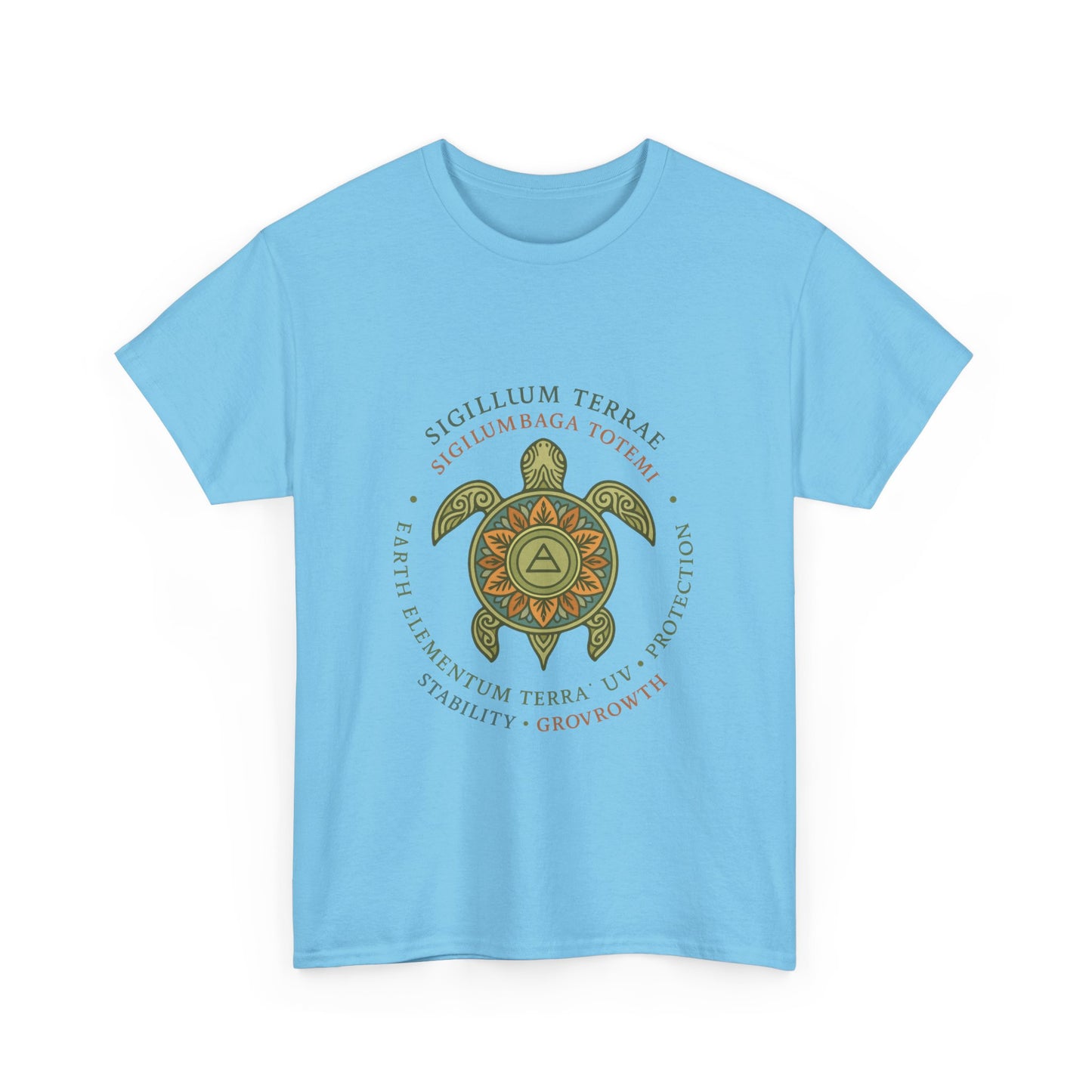 Earth Totem Turtle Unisex T-Shirt, Sigillum Terrae Symbol, Elemental Growth Unisex Tee, Spiritual UV Protection Shirt, Nature Symbol Gift
