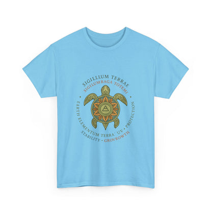 Earth Totem Turtle Unisex T-Shirt, Sigillum Terrae Symbol, Elemental Growth Unisex Tee, Spiritual UV Protection Shirt, Nature Symbol Gift