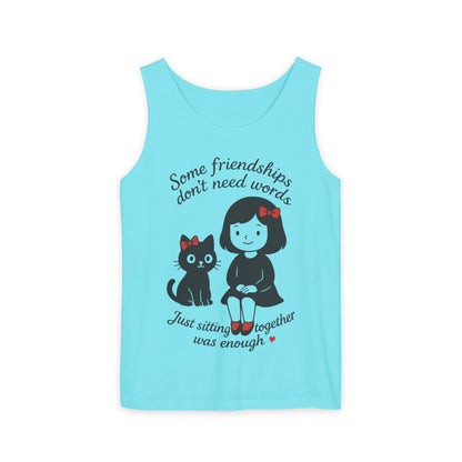 Friendship Tank Top, Cute Cat Lovers Gift, Womens Summer Apparel, Perfect for Casual Outings, Friendship Day, Cat Mom Tees