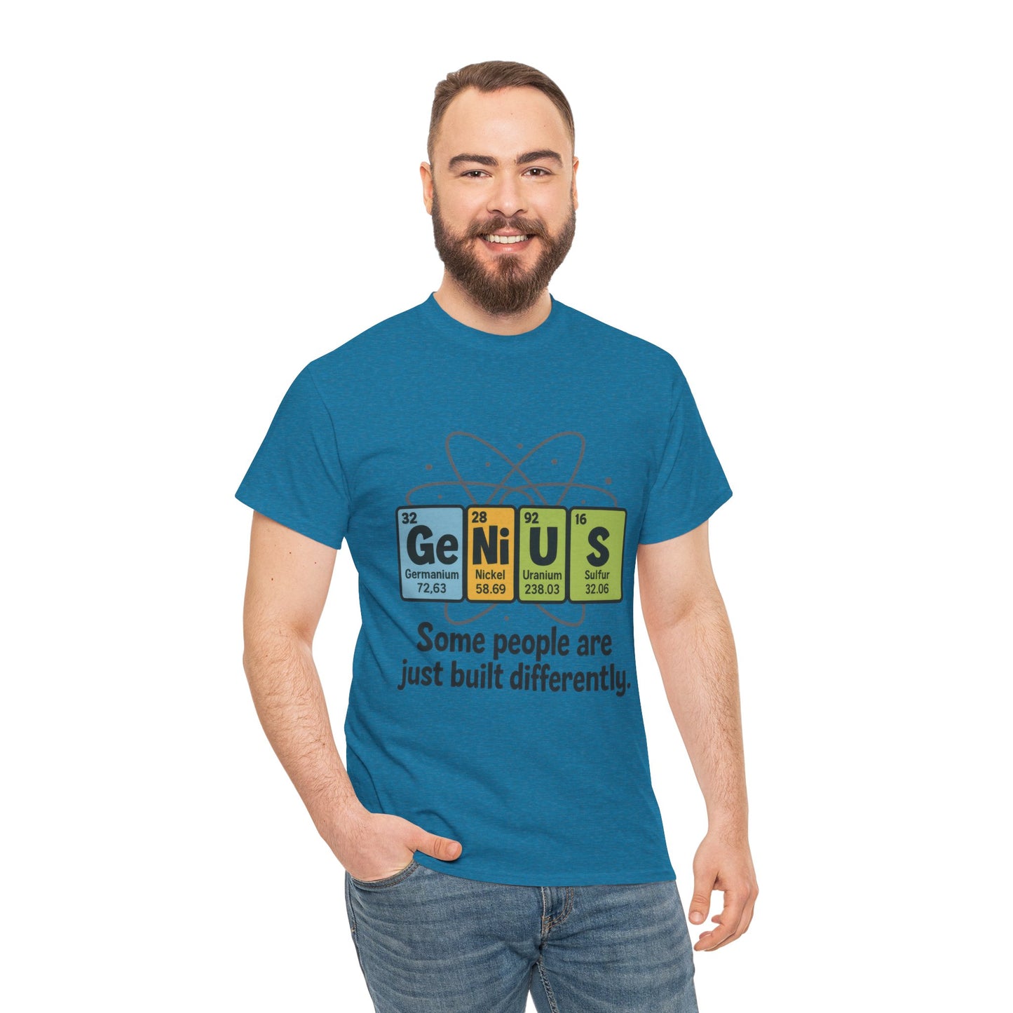 Funny Mens Genius T-Shirt, Periodic Table Nerd Shirt, Science Humor Tee for Smart Guys, Perfect Gift for Science Lovers