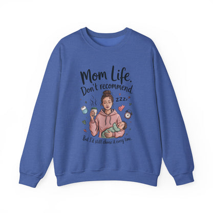 Mom Life Crewneck Sweatshirt, New Mom Gift, Cozy Everyday Wear, Funny Parent Apparel, Tired Mama Humor Tee