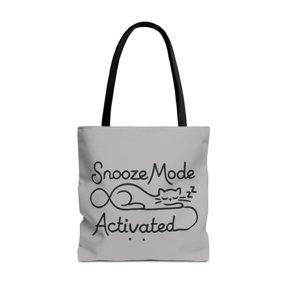 Sleepy Cat Tote Bag - Snooze Mode Activated, Cute Cat Lover Gift, Lounge Essential, Beach, Grocery, Everyday Use, Beach Weekender Bag