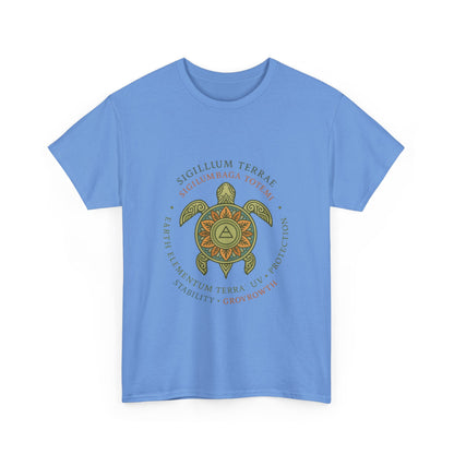 Earth Totem Turtle Unisex T-Shirt, Sigillum Terrae Symbol, Elemental Growth Unisex Tee, Spiritual UV Protection Shirt, Nature Symbol Gift