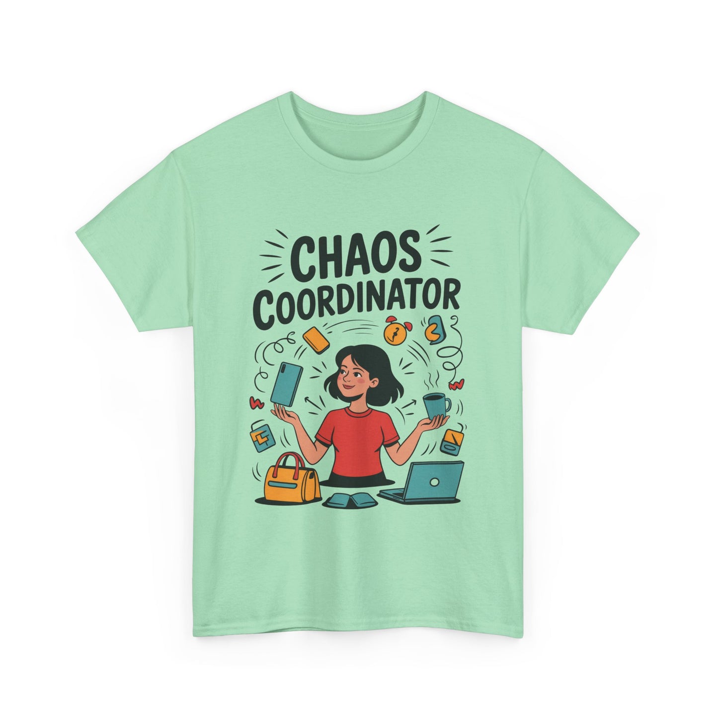 Chaos Coordinator Heavy Cotton Tee, Gift for Busy Moms, Mother's Day Gift, Funny Mom Life Shirt,  Busy Life Humor T-Shirt