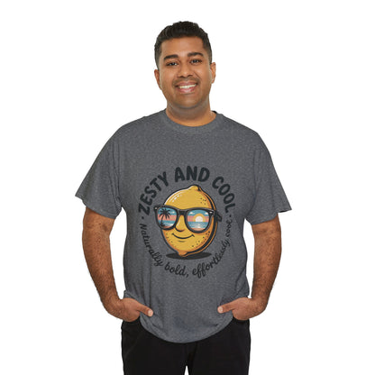 Zesty and Cool Mens Tee, Stylish Casual Shirt, Summer Outing Apparel, Fun Gift for Friends, Lemon Graphic T-Shirt, Birthday Present Idea