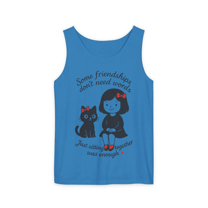 Friendship Tank Top, Cute Cat Lovers Gift, Womens Summer Apparel, Perfect for Casual Outings, Friendship Day, Cat Mom Tees