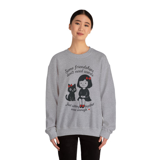 Friendship Womens Sweatshirt - Cozy Womens Crewneck with Cute Cat Design, Perfect Gift for Cat Lovers, Friendship Day, Casual Wear
