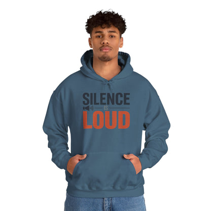 Mens Heavy Blend™ Hooded Sweatshirt, Silence Is Loud Graphic Motivational Mens Hoodie