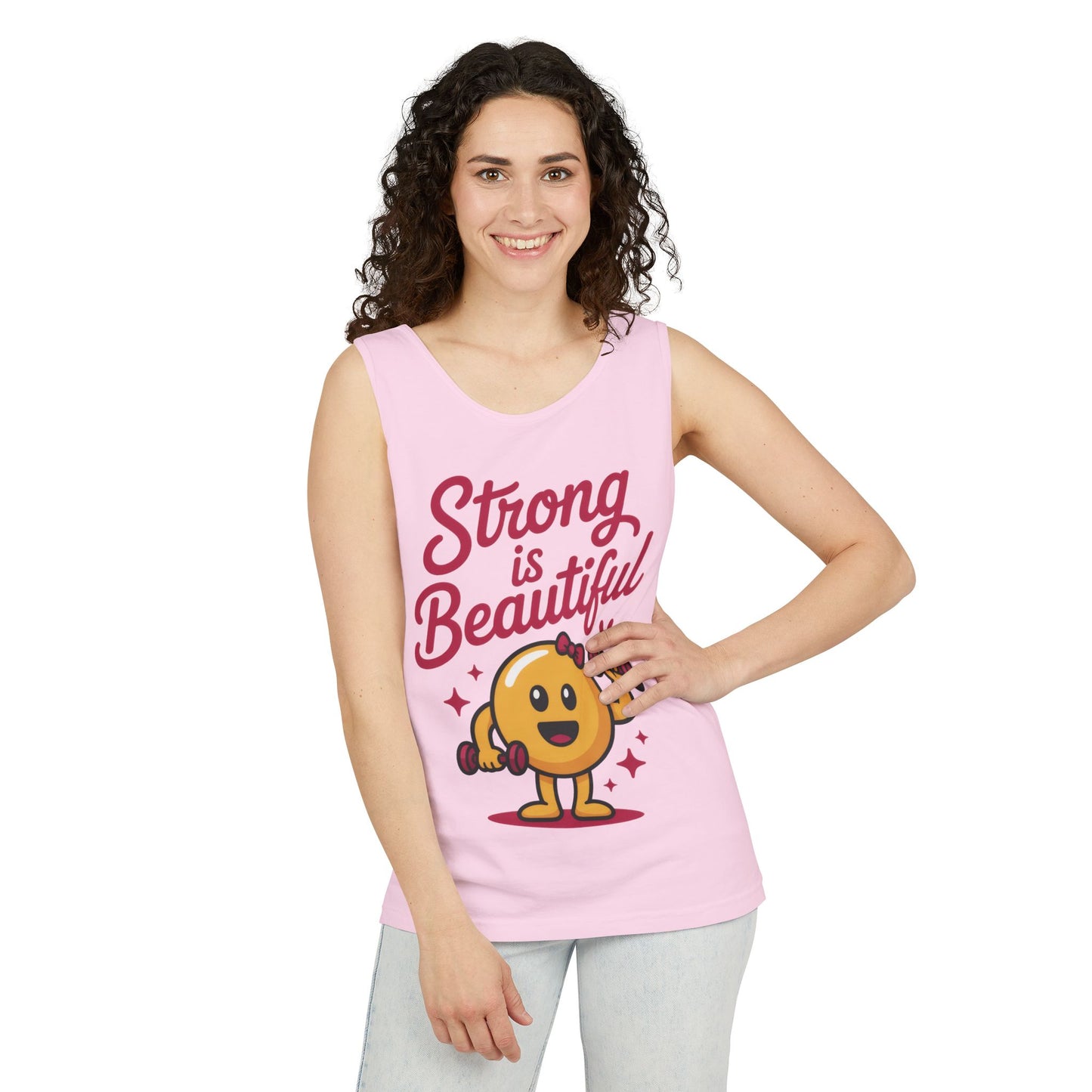Strong is Beautiful Womens Tank Top, Cute Fitness and Gym Motivation Shirt, Workout Shirt, Exercise Top, Gift for Her, Summer Activewear