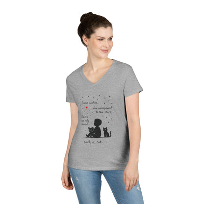 Whimsical Cat Lovers' V-Neck T-Shirt - Perfect Gift for Cat Enthusiasts, Animal Lovers, Birthday, and Pet Owners