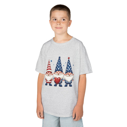 Patriotic Gnome Kids Tee, Cute 4th of July Shirt, Adorable Summer Outfit, Kids Casual Wear, Independence Day Gift