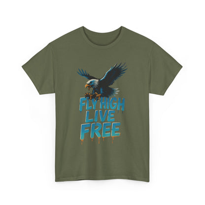Fly High Live Free Eagle Graphic Mens T-Shirt, Eagle Tee, Fly Free Tee, Wild Flight