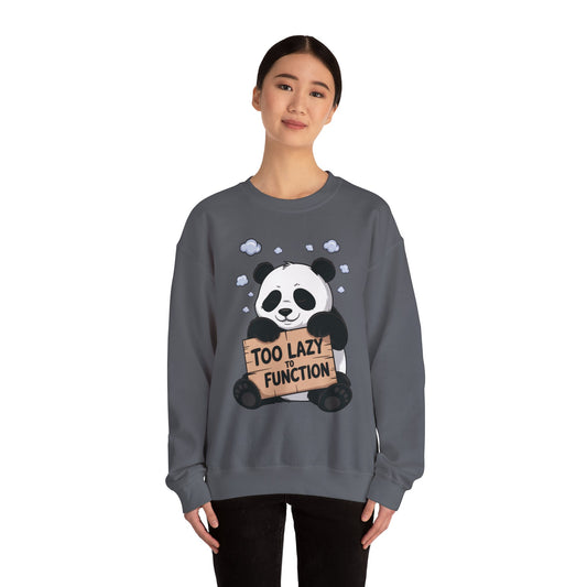 Panda Lazy Crewneck Sweatshirt - Funny Gift for Relaxation, Cute Animal Apparel for Cozy Days, Perfect for Fall and Winter