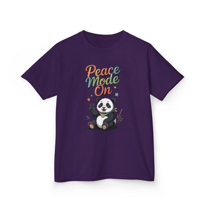 Peace Mode On Kids Tee, Cute Panda Shirt, Fun Gift for Children, Peace-Themed Apparel, Perfect for Birthdays, Casual Wear