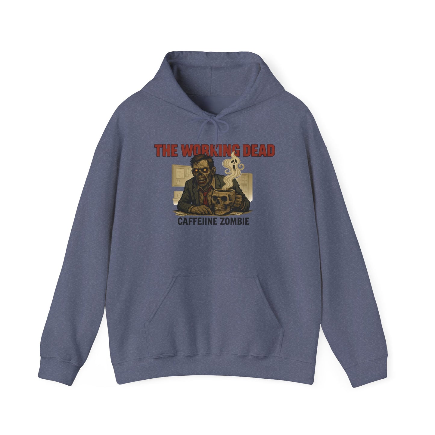 The Working Dead Men's Zombie Hoodie, Funny Office Meeting Sweatshirt, Halloween Zombie Top, Coffee Zombie Hoodie, Halloween Work Top