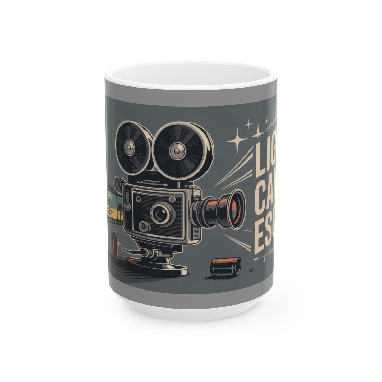 Vintage Movie Camera Ceramic Mug - Perfect Gift for Filmmakers, Photographers, Movie Lovers, Cinematic Coffee Cup, Retro Movie Lover Mug