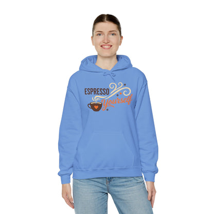 Espresso Yourself Coffee Hoodie, Funny Womens Barista Gift, Cozy Cafe Sweatshirt