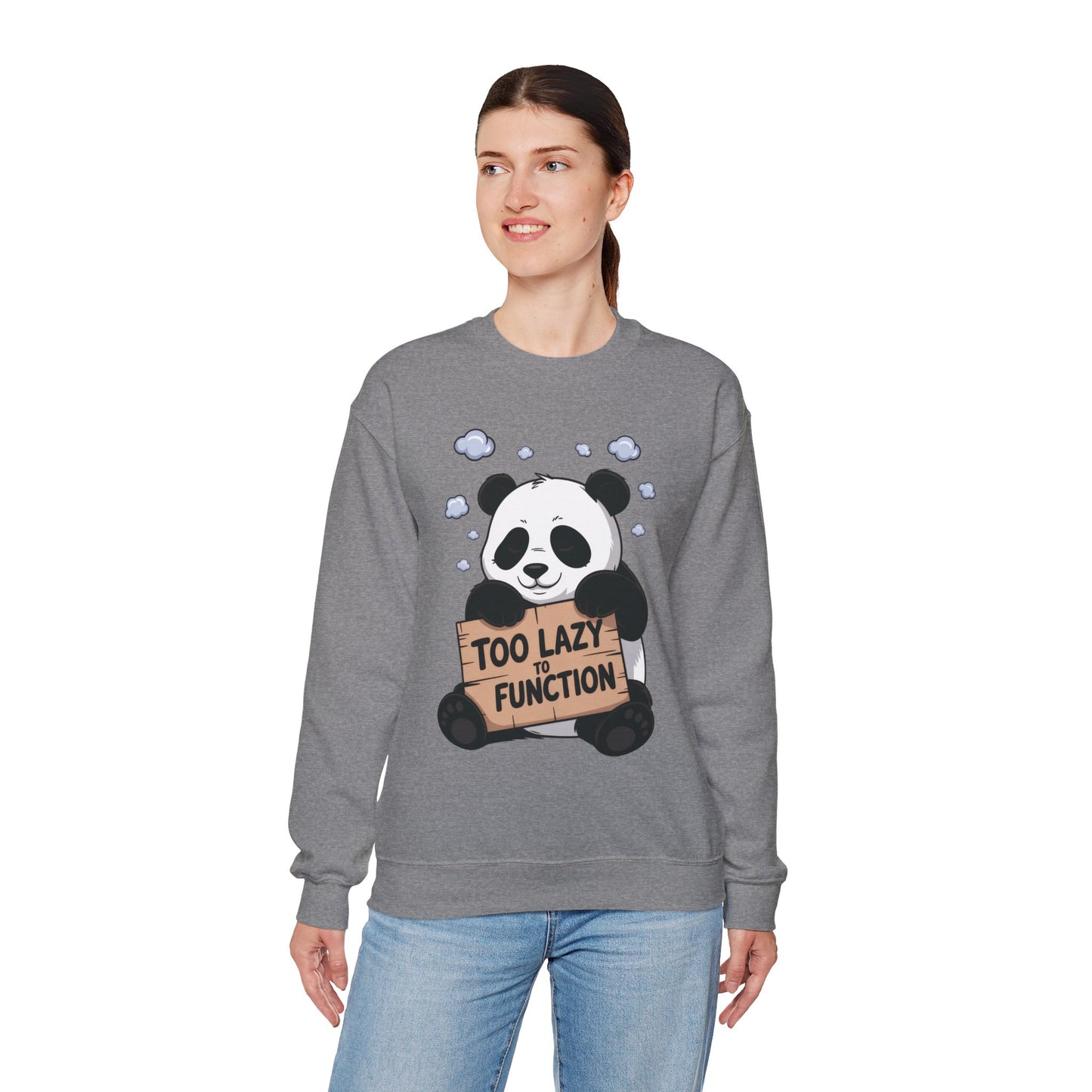 Panda Lazy Crewneck Sweatshirt - Funny Gift for Relaxation, Cute Animal Apparel for Cozy Days, Perfect for Fall and Winter