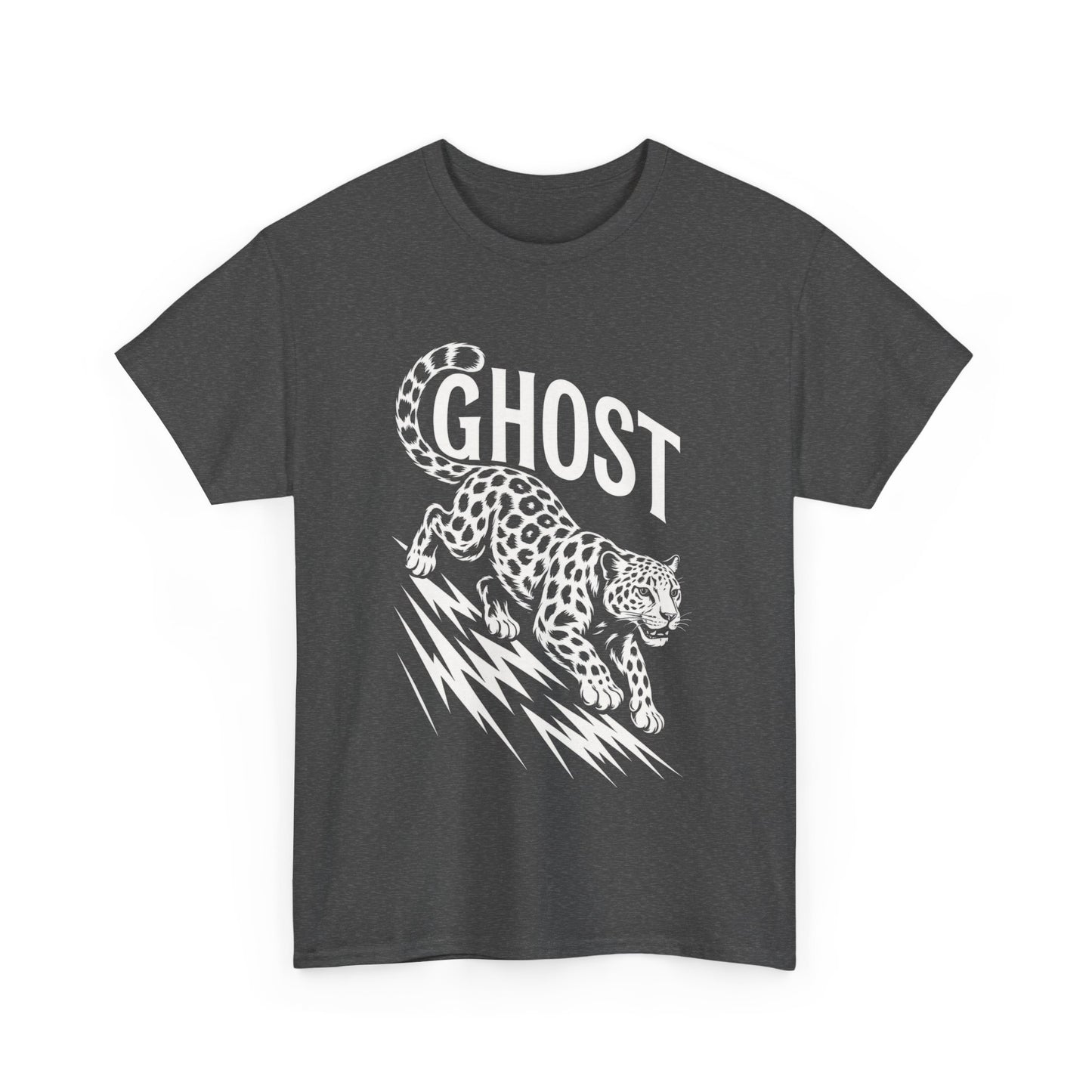 Ghost Leopard Graphic Tee, Mens T-Shirt, Casual Wear, Animal Print Top, Gift for Cat Lovers, Halloween Outfit