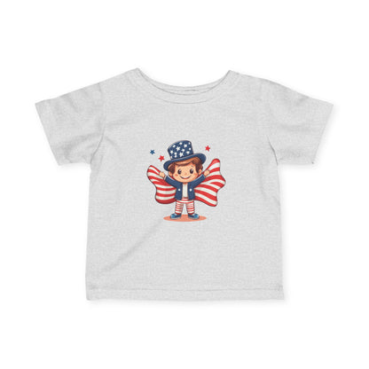 Patriotic Infant Tee, Cute Kid T-Shirt for 4th of July, Baby Independence Day Shirt, Toddler Flag Outfit, American Spirit Clothes