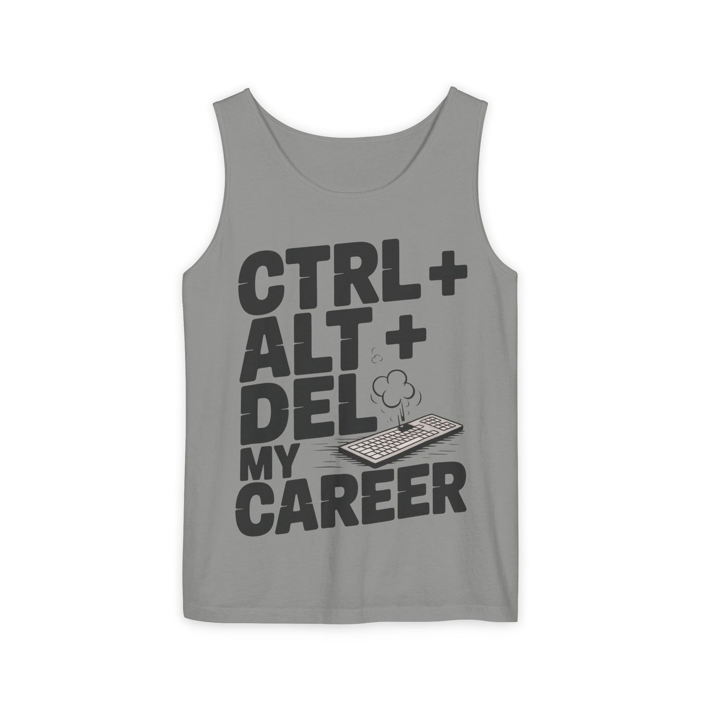 Ctrl Alt Del My Career Men's Tank Top, Funny Geek Sarcastic Office Humor Summer Shirt