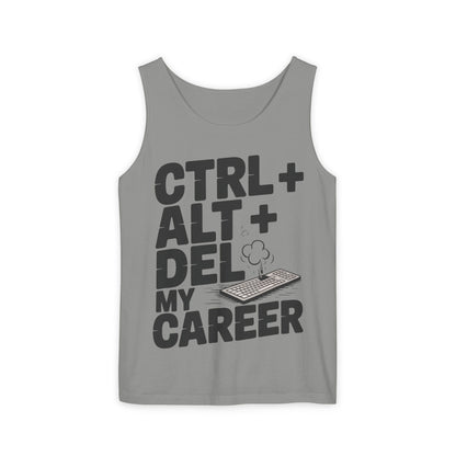 Ctrl Alt Del My Career Men's Tank Top, Funny Geek Sarcastic Office Humor Summer Shirt