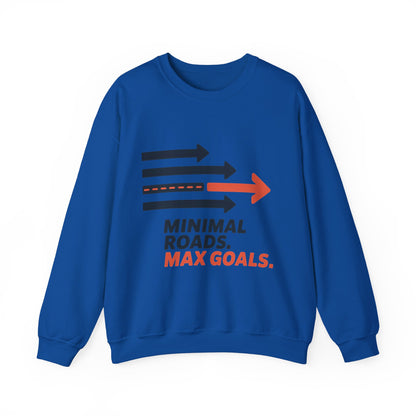 Mens Heavy Blend™ Crewneck Sweatshirt, Minimal Roads Max Goals Motivational Mens Sweatshirt