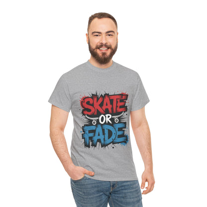 Skate Or Fade Men's T-Shirt, Graffiti Skateboarding Graphic Tee, Urban Streetwear Skater Top