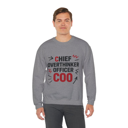 Chief Overthinker Officer Men's Sweatshirt, COO Funny Office Humor Graphic Pullover, Men's Heavy Blend™ Crewneck Sweatshirt