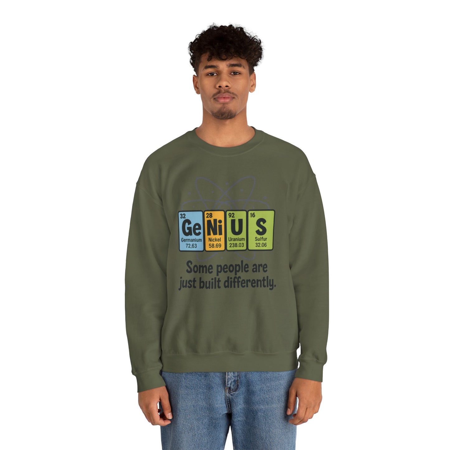 Funny Mens Genius Sweatshirt, Periodic Table Nerd Pullover, Smart Science Gift for Him, Genius Sweatshirt,  Science Lovers Gift