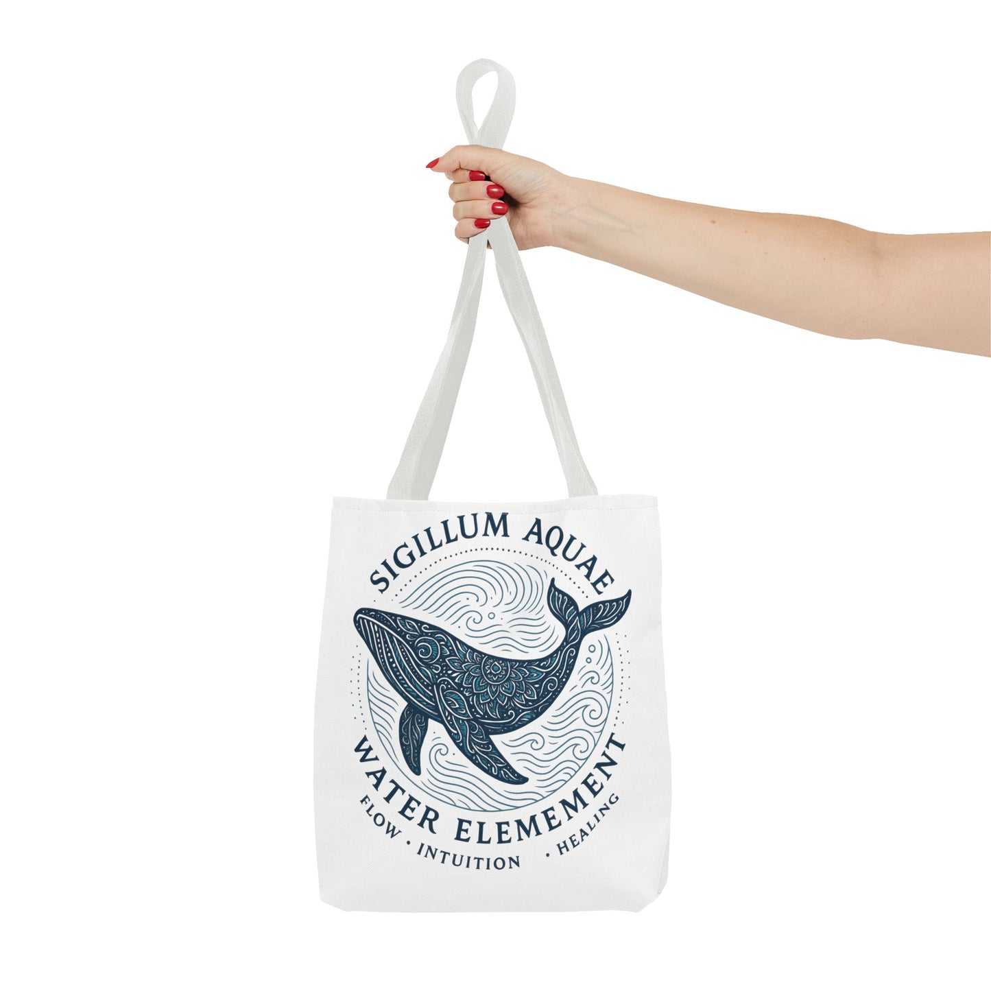 Whale Water Element Tote Bag: Spiritual Gift, Eco-Friendly, Beach Bag, Yoga Accessories, Meditation Essentials, Weekender Bag, Large Bag