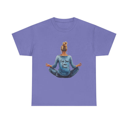 Find Your Inner Peace Unisex Heavy Cotton Tee, Motivational Shirt, Meditation Apparel, Relaxation Gift, Casual Wear, Mindfulness Tee