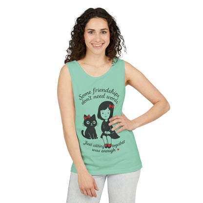 Friendship Tank Top, Cute Cat Lovers Gift, Womens Summer Apparel, Perfect for Casual Outings, Friendship Day, Cat Mom Tees